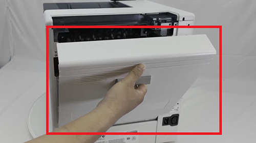 opening rear cover assembly from a xerox b600 printer