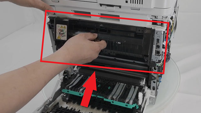 installing the fuser guide assembly on a hp m452