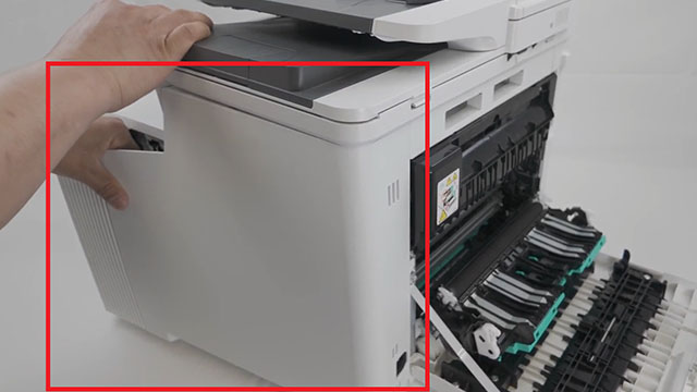 removing the right cover on a hp m452