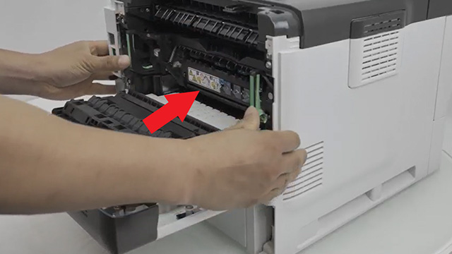 installing new fuser from a ricoh p501 printer