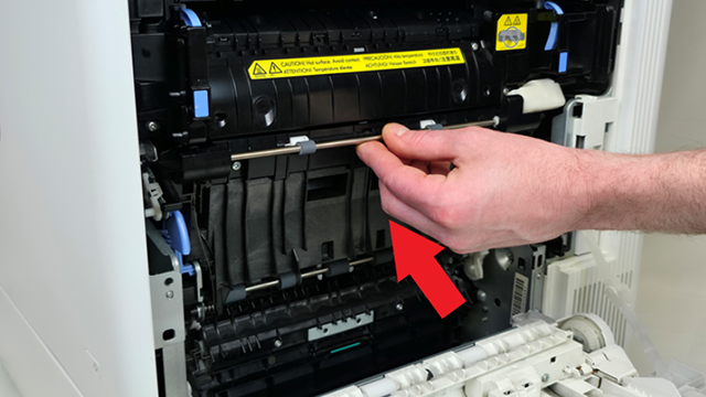 closing the secondary transfer assembly from a hp m652 printer