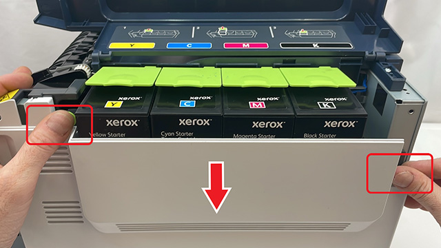 removing the right cover from a xerox c315 printer