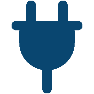 Power icon indicating electrical connection or energy use