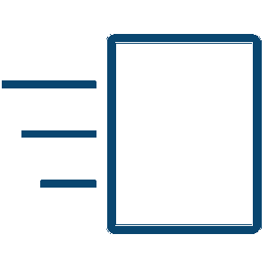 Fast printing icon — page with motion lines