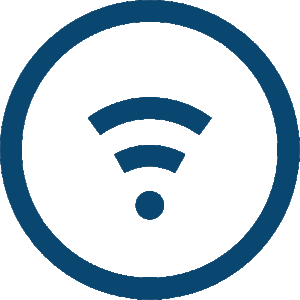 Wireless ready icon — Wi-Fi signal in a circle